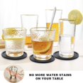 thumbnail image 2 of XISOBO Coaster Set of 8 - Coasters Silicone Table Protector for Any Table Type, Sandstone, Marble, Stone Tables - Perfect Soft Coaster for Any Size of Drinking Glasses. (Black), 2 of 7