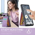 thumbnail image 6 of Designed for Google Pixel 8a Credit Card Slots Flip Wallet Back Case, Vintage Ultra Slim Premium PU Leather Magnetic Snap Kickstand Drop Protective Phone Cover with RFID Blocking, Purple, 6 of 9