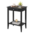 thumbnail image 2 of HOSSLLY Nightstand, 2-Tier End Table,Side Table with Drawer and Storage Shelf - Black, 2 of 10