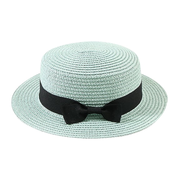 ibiyuan Beach Sun Straw Hats for Women,Kids Girls Boys Summer Fedora Straw Hat Wide Brim Floppy Beach Sun Cap Visor Hat
