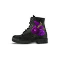 thumbnail image 4 of Woobling Ladies Leather Boot Lace Up Ankle Boots Vintage Short Bootie Outdoor Booties Non Slip Floral Comfortable Purple Rose 6.5, 4 of 6