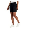 thumbnail image 3 of TOMMY HILFIGER Womens Navy Pocketed Drawstring Waist Rolled Cuffs High Waist Shorts S\P, 3 of 4