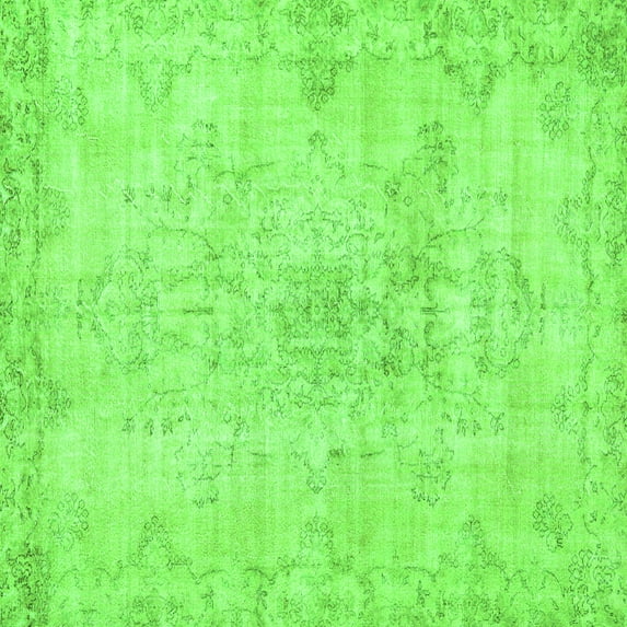 Ahgly Company Indoor Square Persian Green Traditional Area Rugs, 7' Square