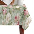 thumbnail image 4 of White Pink Flower Table Cloth Waterproof Tablecloths, Shabby Chic Spring Vintage Leaf Green Tablecloth Dining Table Cover for Kitchen Party Tabletop Outdoor, Rectangle Tablecloth 52x70 Inch, 4 of 9