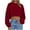 Wine, variant on Women's Cropped Sweatshirt Casual Long Sleeve Crop Top Crew Neck Oversized Sweatshirt Army Green 2XL