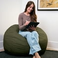 thumbnail image 6 of Big Joe Fuf 4Ft Foam Bean Bag Chair with Removable Cover for Kids, Teens, Forest Green Velveteen, Durable Woven Polyester, 4 foot Large Reading and Gaming Seat, 6 of 6