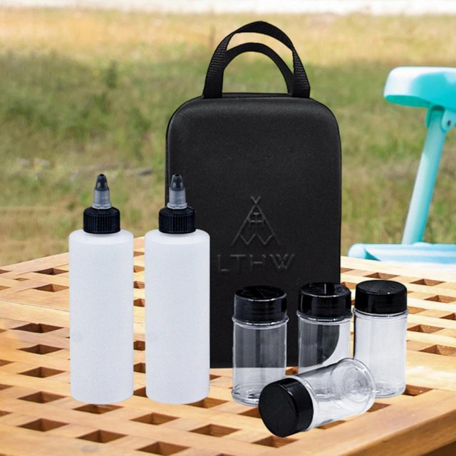Botella de especias portátil para acampar, botella de condimento de sal, bolsa de almacenamiento, Estilo A