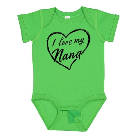 

Inktastic I Love My Nana in Black Chalk Heart Gift Baby Boy or Baby Girl Bodysuit