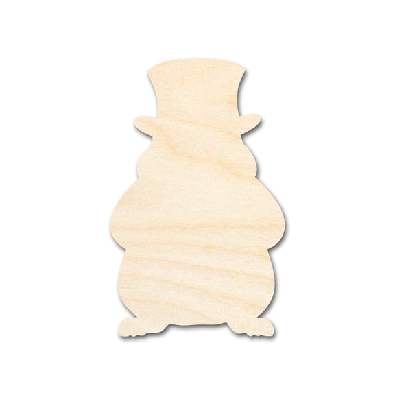 Unfinished Wood Groundhog Shape | Groundhog Day | DIY Craft Cutout 4" / 1/8"