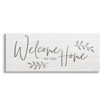 Welcome To Our Home Country Sign Typography Graphic Art Gallery Wrapped Canvas Print Wall Art