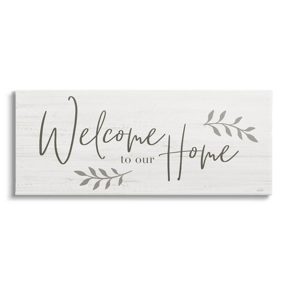 Welcome To Our Home Country Sign Typography Graphic Art Gallery Wrapped Canvas Print Wall Art