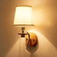 thumbnail image 1 of European style simple restaurant living room lamp bedroom bedside lamp E27 solid wood energy saving luxury wall lamp, 1 of 3