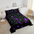 thumbnail image 3 of Erosebridal Purple and Black Comforter Set Triangle Bedding Set Twin Size Bedroom Decor Geometric Comforter Modern Duvet Set With 1 Pillow Case, 3 of 6