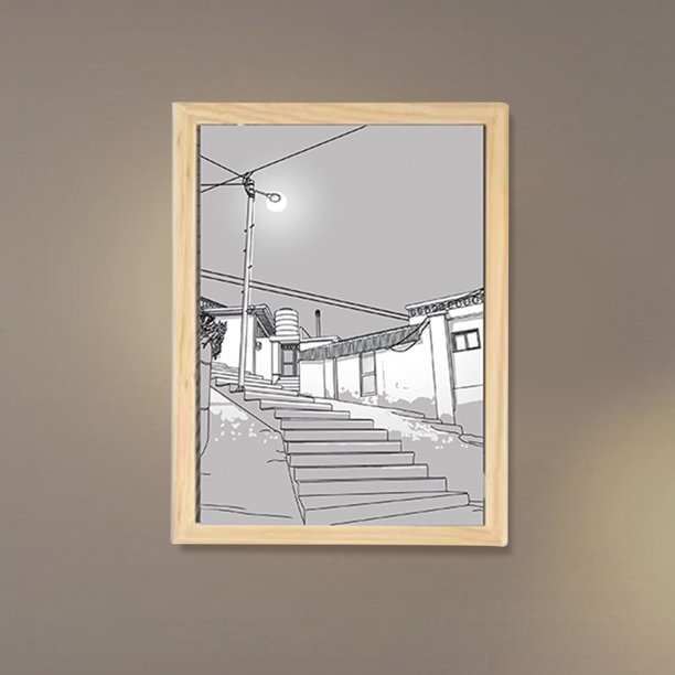 Marcos De Imagen Luz Nocturna Decoración acrílica con luz LED, adorno de pintura, marco de fotos LED brillante, arte de pared (F) Wdftyju Para estrenar