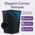 thumbnail image 6 of Corner Laundry Hamper Basket with Lid, 50 Liter - Black, 6 of 9