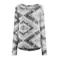 thumbnail image 4 of USSUMA Womens Tops and Blouses - Long Sleeve Sweatshirt For Women Cute Basic Stretch Plus Size Crewneck Teen Sweater Blouse Cartoon Skull Feather Design Sweatshirt For Women Cute, 4 of 5