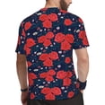 thumbnail image 2 of Wukai Rose Flower Print Men's Short-Sleeved Mesh T-Shirt,Quick-Dry Short Sleeve Workout T-Shirt-4X-Large, 2 of 8