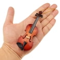 thumbnail image 4 of Dselvgvu String Miniature Violin Hanging Ornament Mini Music Instrument Replica Holiday Tree Christmas Ornament (4.72" Violin), 4 of 12