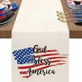 thumbnail image 4 of 4th of July Patriotic Table Runner, American Flag Theme 100% Flax Linen Indoor Outdoor Kitchen Dining Table Decor, Holiday Centerpiece for Home Party Decorations B, 4 of 4