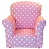 Brighton Home Furniture CR1000PD Toddler Rocker in Baby Pink with White Polka Dot Printed Cotton