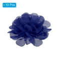thumbnail image 3 of Uxcell 2.8" Chiffon Flowers Mesh Fabric Flowers Sewing Fabric Appliques Dark Blue 10 Pcs, 3 of 6