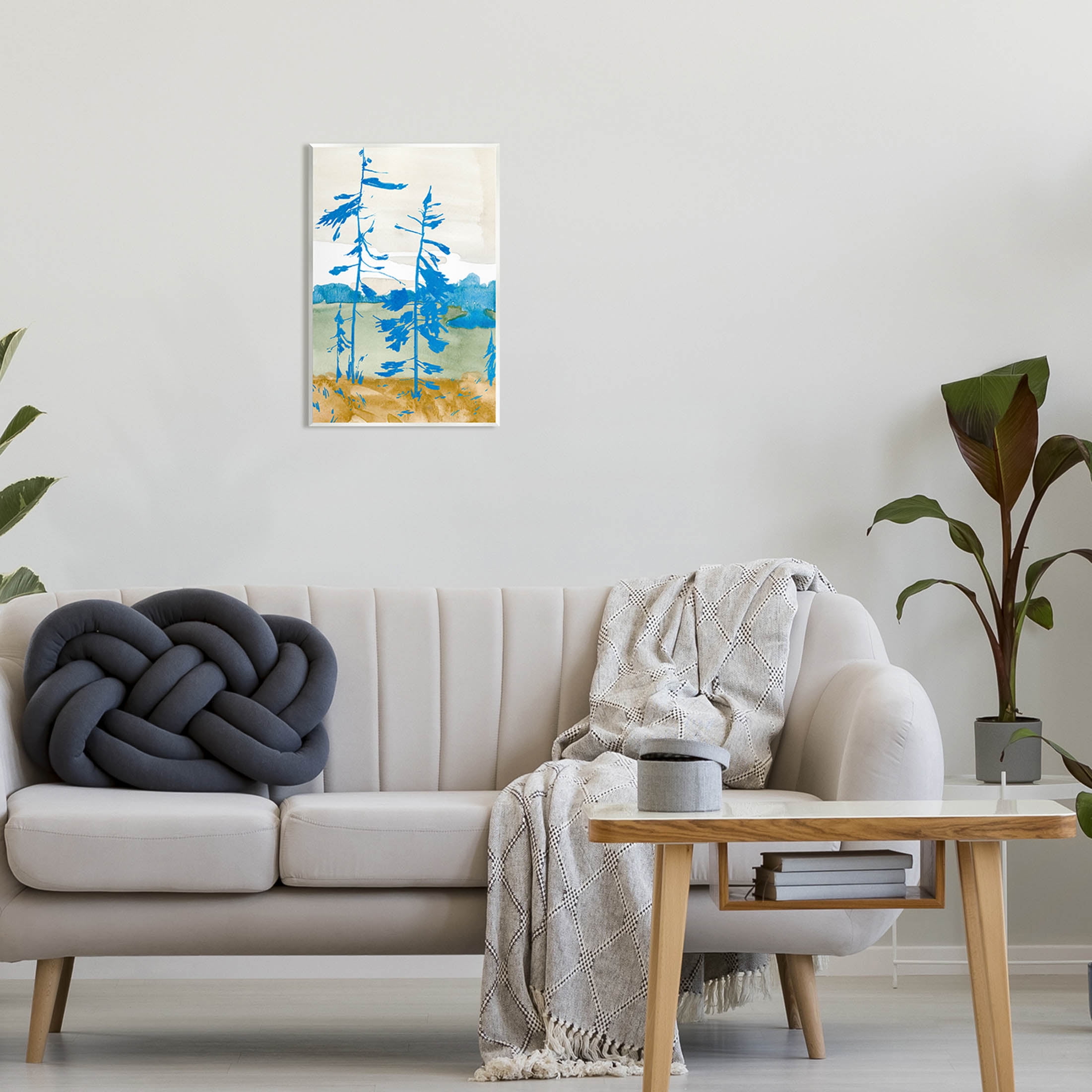 Stupell Industries Modern Blue Trees Landscape Painting Unframed Art Print Wall Art, Design by Jacob Green