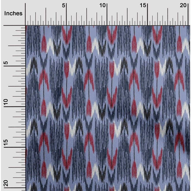 oneOone Georgette Viscose Fabric Arrow Ikat Decor Fabric Printed BTY 42 Inch Wide