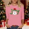 thumbnail image 2 of asdoklhq Sweatshirts Ladies' Christmas Round Neck 3/4 Sleeve T-shirt Shirt Pink S, 2 of 5