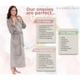 thumbnail image 5 of Silver Lilly Womens Robe - Plush Fleece Bathrobe - Full Length Robe with Shawl Collar - Light Grey, XX-Large, 5 of 6