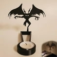thumbnail image 4 of Halloween Candle Holder Spooky Ghost Tealight Shadow Caster Decorations Skeletons Black Metal Desk Candlestick Holder Ornament for Home Party,Scary Candle Stands Table Decor (Mothman) - C, 4 of 8