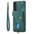 thumbnail image 5 of Nalacover for Samsung S22, Slim Case Wallet with Credit Card Holder, Back Flip Premium Leather Magnetic Clasp Kickstand Wirst Hand Strap Shockproof Cover for Samsung Galaxy S22, Green, 5 of 7