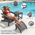 thumbnail image 3 of KINGYES Outdoor Folding Adirondack Chair, HDPE All-Weather Patio Fir Pit Chairs, Gray, 3 of 11