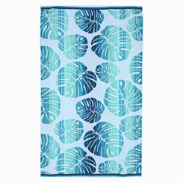 Serviette de plage en coton Feuille de monstera HOMETRENDS