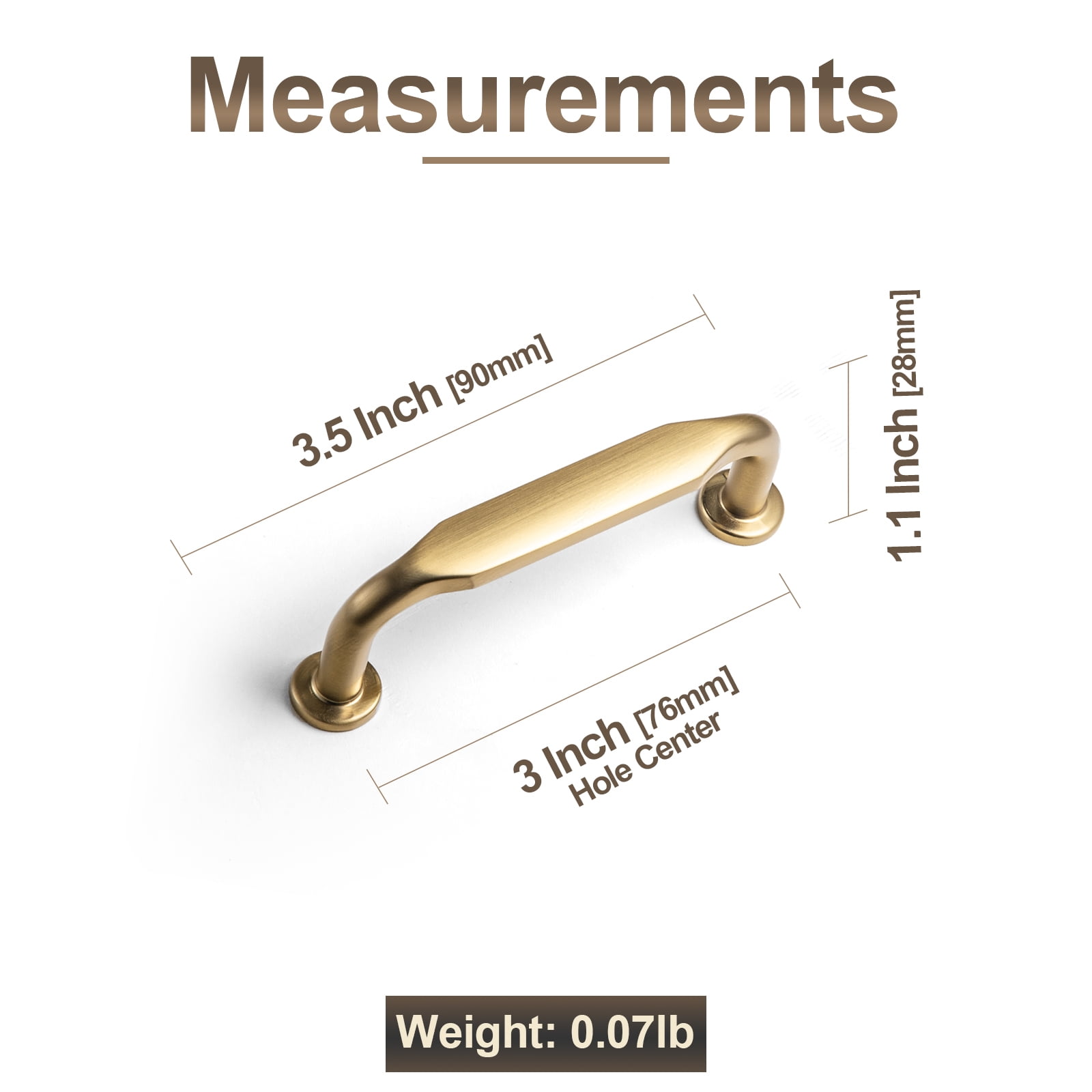Goo-Ki 12 Pack 3''Hole Centers Champagne Bronze Cabinet Pulls, Closet Classic Zinc Alloy Cabinet Handles for Dresser,Drawer,and Cupboard