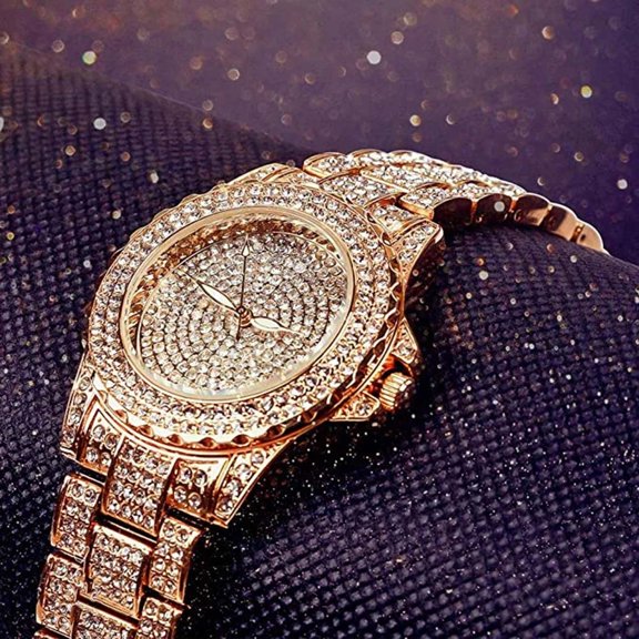 Latrodar Ladies Rhinestone Watch Gypsophila Diamond Steel Practical&Affordable Quartz Ladies Watch D 4x1.6 Inch Home Gadgets
