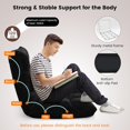 thumbnail image 6 of MAT EXPERT 14-Position Floor Chair, Floor Gaming Chair w/Soft Coral Fleece, Alloy Steel Frame, Padded Lazy Couch Recliner, Floor Chair with Back Support for Reading, Meditating, Playing Game (Black), 6 of 16