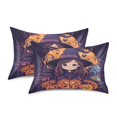 thumbnail image 2 of Dailycode Satin Pillow Case King Silk Pillow Cover for Hair and Skin Envelope Closure Anime Witch Surrounded by Pumpkins 20"x40", 2 of 9