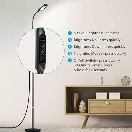 Trond Led Gooseneck Floor Lamp Dimmable For Reading Crafts Crocheting Knitting Sewing Or Makeup 5 Color Canada Trond Led Gooseneck Floor Lamp Dimmable, Trond Led Floor Lamp