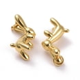 thumbnail image 2 of Brass Pendants Lead Free & Cadmium Free Rabbit Real 18K Gold Plated 17x8.5x12mm Hole: 3.5mm, 2 of 2