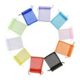 thumbnail image 2 of 1bag 20pcs 10 colors Rectangle Organza Drawstring Bags Mixed color 12x9cm 2pcs/color, 2 of 8