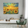 thumbnail image 2 of ONETECH  Sunflower Field Tapestries Sunset Golden Yellow Flowers Floral Wall Hanging Backdrop for Living Dining Room College Dorm, 2 of 7