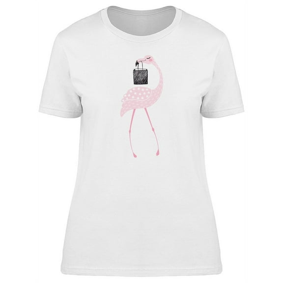 Cute Classy Flamingo Doodle T-Shirt Women -Image by Shutterstock, Female 3X-Large