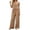 F164 Khaki, variant on Likimi Two Piece Sets For Women Summer Casual V Neck Solid Color Sleeveless Vest With Pants Breathable Outfit Set Khaki Size L