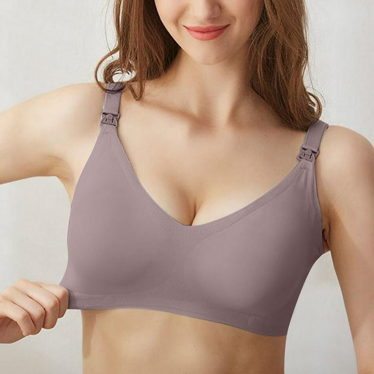 Sports Bras for Women Breastfeeding Graded Ive Comfort Maternity Pregnancy  Seamless Sleep Lette Support Bra for Women Full Coverage and Lift Gray XL 