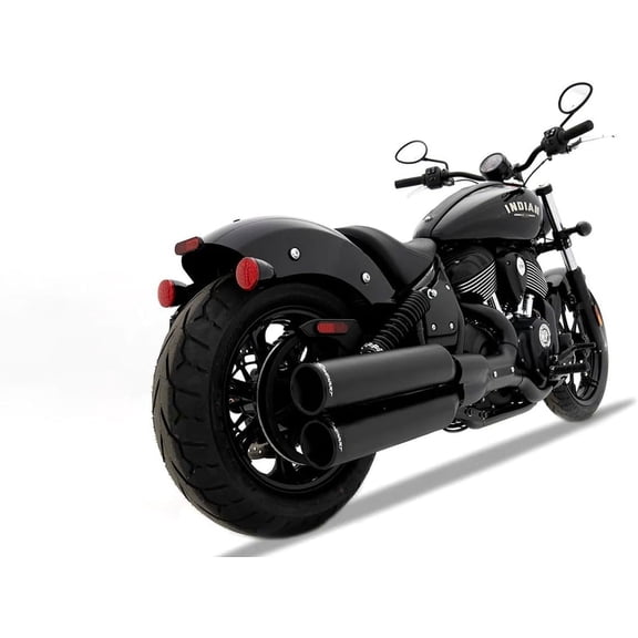 Rinehart Racing 4" Motopro Indian Chief Black Slip On Mufflers with Black End Caps 500-1501