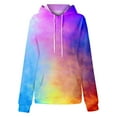 thumbnail image 6 of WTOBBY Women's Tie-Dye Graphic Hoodie, Oversized Casual Pullover, Long Sleeve Patchwork Print Sweatshirt with Vibrant Colors and Street Style Design,Multicolor L, 6 of 6