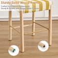 thumbnail image 6 of Zesthouse Upholstered Linen Bar Stools Set of 2, 26" Modern Counter Height Barstools with Arched Backs & Solid Wood Legs, Farmhouse Wooden Kitchen Island Chairs, Yellow and White Striped, 6 of 10