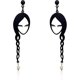 thumbnail image 1 of Pendientes colgantes shaofei con diseño de cara abstracta estilo VINTAGE negro con tachuelas huecas, 1 of 5