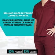 ACTIVE UNIFORMS Men Scrub Set Medical Scrub Top and Pants (Burgundy, Medium)