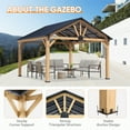 thumbnail image 6 of COOS BAY 13x15 Hardtop Gazebo Outdoor Patio Wood Gazebo with Galvanized Steel Roof, for Garden Patio,Patio Backyard,Deck and Lawns, 6 of 8